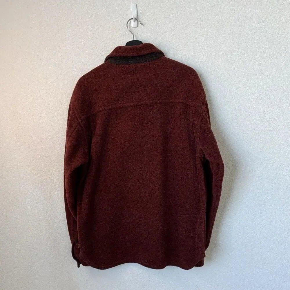 Tommy Bahama Men’s‎ Long Sleeves Fleece Shirt Button Down Burgundy Size XL